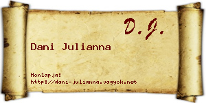 Dani Julianna névjegykártya